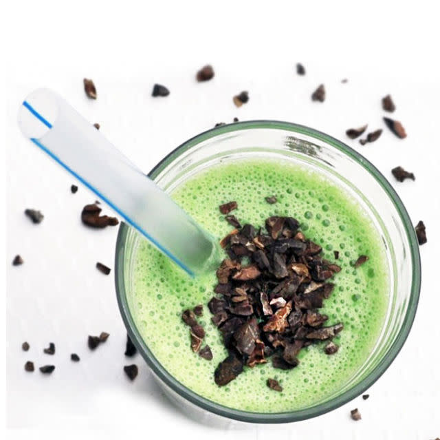 Healthy Raw Mint Chocolate Chip Shamrock Shake