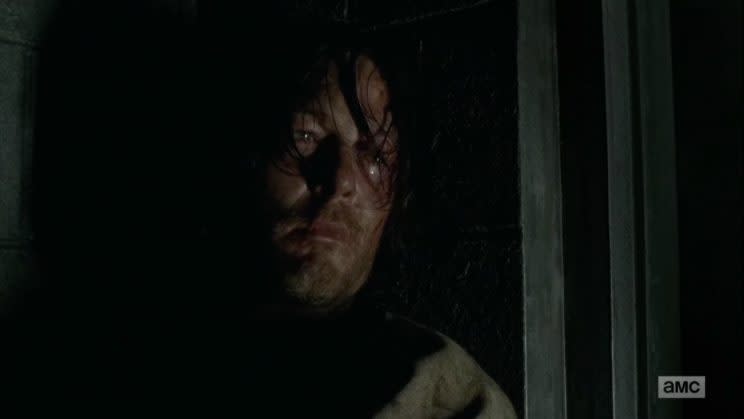 Don't cry, Daryl. Your dog food hoagie is on the way! (Photo: AMC)