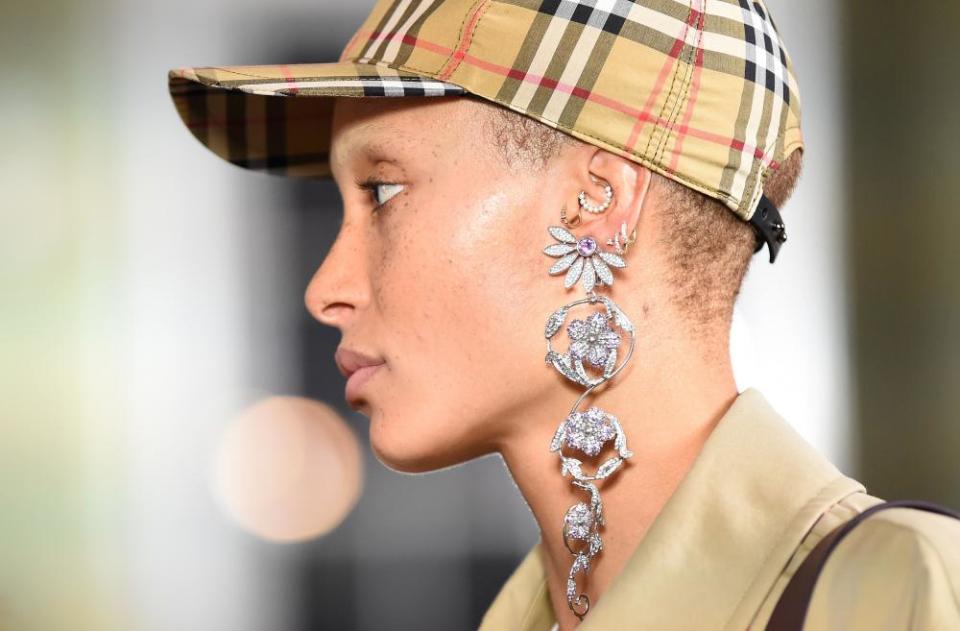 Adwoa Aboah in the spring/summer 2018 Burberry show at London Fashion Week