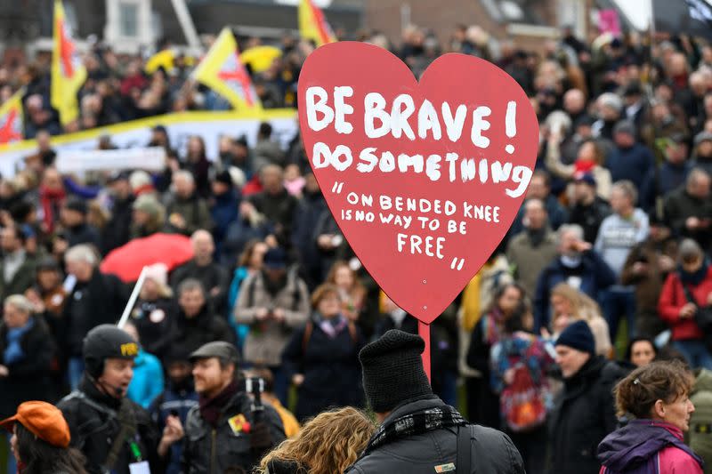 Demonstration against COVID-19 restrictions in Amsterdam