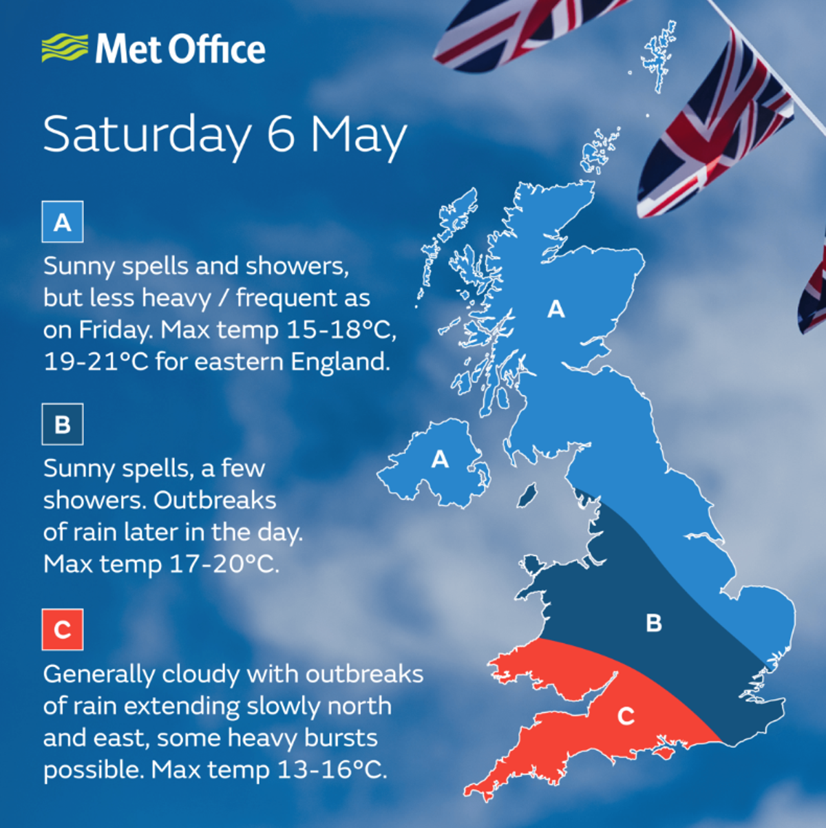 London could avoid showers on coronation day and see a 20C high (Met Office)