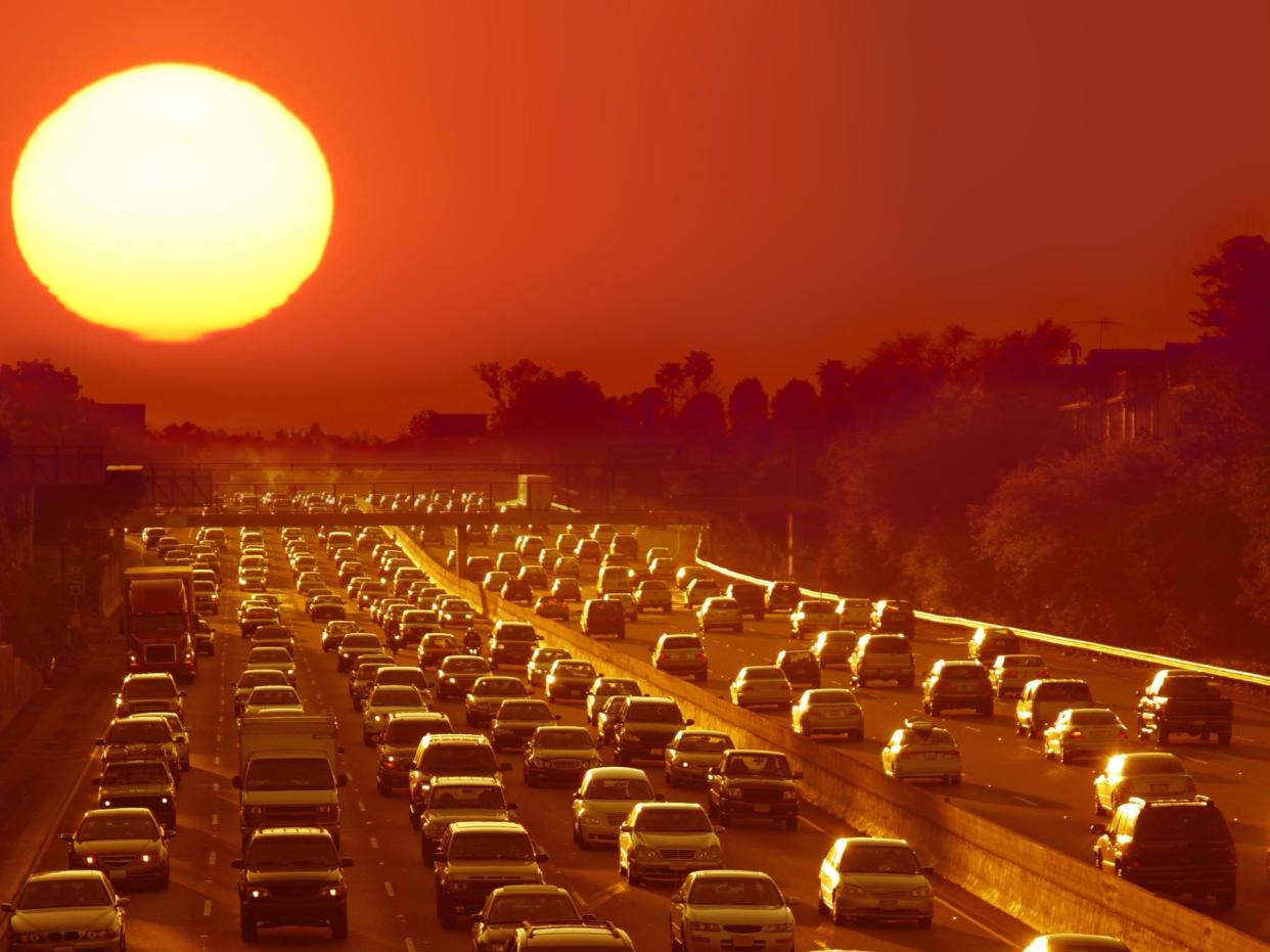 cars vehicles traffic jam gridlock road highway los angeles shutterstock_5707669