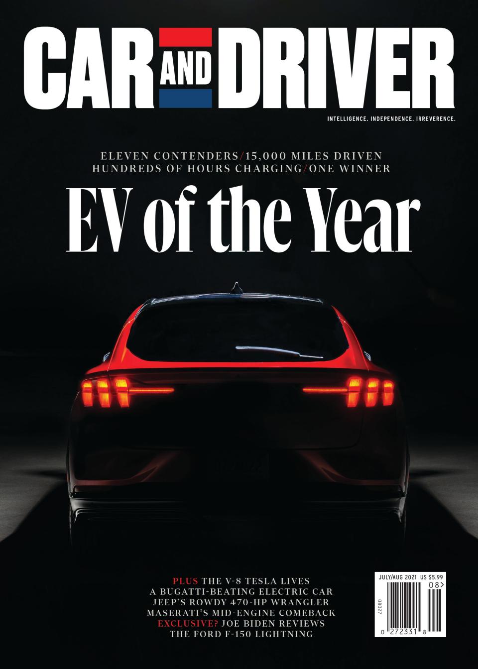 Car and Driver magazine, a respected leader in the automotive industry, named the Mustang Mach-E "EV of the Year" in the July/August 2021 issue.