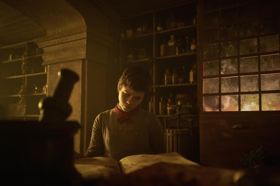 This image released by Orion Pictures shows Sophia Lillis in a scene from "Gretel & Hansel." (Orion Pictures via AP)