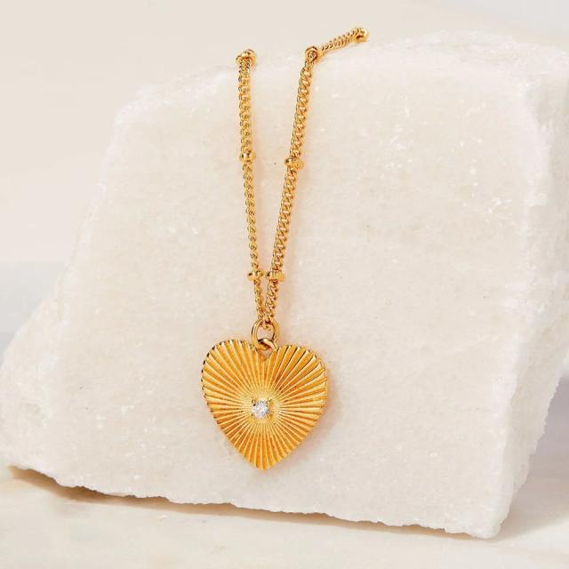 Sunburst Heart Necklace