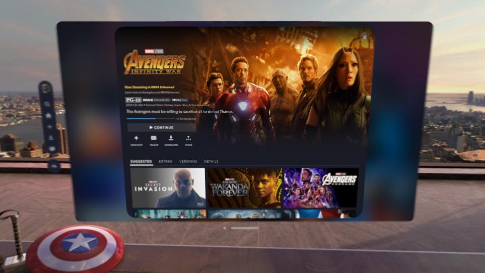 Apple Vision Pro Disney Plus The Avengers Tower Environment