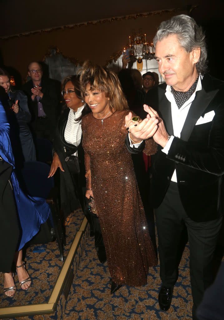 <span class="caption">The couple in 2019 during the opening night of <em>Tina - The Tina Turner Musical</em>. </span><span class="photo-credit">Bruce Glikas - Getty Images</span>