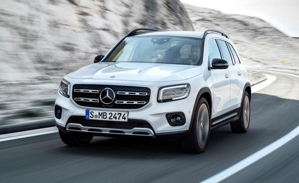 <p>The <a href="https://www.caranddriver.com/mercedes-benz/glb-class" rel="nofollow noopener" target="_blank" data-ylk="slk:Mercedes-Benz GLB-class;elm:context_link;itc:0;sec:content-canvas" class="link ">Mercedes-Benz GLB-class</a> is the only one in the segment with an available third row—albeit one that's advertised for only "occasional use." There's only one trim level for the GLB, but if the standard front-wheel drive isn't enough for you, all-wheel drive is available for an extra $2000. It has solid driving dynamics, comfy seats, and its longer roof makes it more practical than other options. The five-passenger two-row GLB matches the larger GLC for rear cargo space behind the second row. Every GLB is powered by a 221-hp turbocharged inline-four with an eight-speed dual-clutch automatic transmission. There's also a <a href="https://www.caranddriver.com/mercedes-amg/glb35" rel="nofollow noopener" target="_blank" data-ylk="slk:302-hp AMG version;elm:context_link;itc:0;sec:content-canvas" class="link ">302-hp AMG version</a> that starts at $50,550.</p><ul><li>Base price: $39,100</li><li>EPA Fuel Economy combined/city/highway: 26/23/31 mpg</li><li>Rear cargo space behind second row: 27 (two row) 24 (three row) cubic feet</li><li>Rear cargo space behind third row: 5 cubic feet</li></ul><p><a class="link " href="https://www.caranddriver.com/mercedes-benz/glb-class" rel="nofollow noopener" target="_blank" data-ylk="slk:MORE GLB-CLASS SPECS;elm:context_link;itc:0;sec:content-canvas">MORE GLB-CLASS SPECS</a></p>