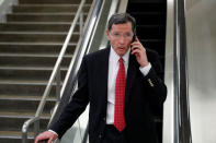 U.S. Senator John Barrasso (R-WY) departs the Senate after a vote on a bill to renew the National Security Agency's warrantless internet surveillance program, at the U.S. Capitol in Washington, U.S. January 18, 2018. REUTERS/Jonathan Ernst