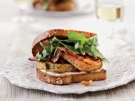 <strong>Get the <a href="http://www.huffingtonpost.com/2011/10/27/fried-green-tomato-blts_n_1059195.html" target="_hplink">Fried Green Tomato BLTs recipe</a></strong>