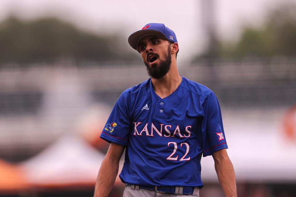 Ryan Vanderhei, who struck out nine in an 8-5 Kansas victory over Texas Tech last year, is now the No. 1 starter at TCU. Tech recruited Vanderhei when he was in the NCAA transfer portal. The Red Raiders host the Horned Frogs in a three-game series Friday, Saturday and Sunday.