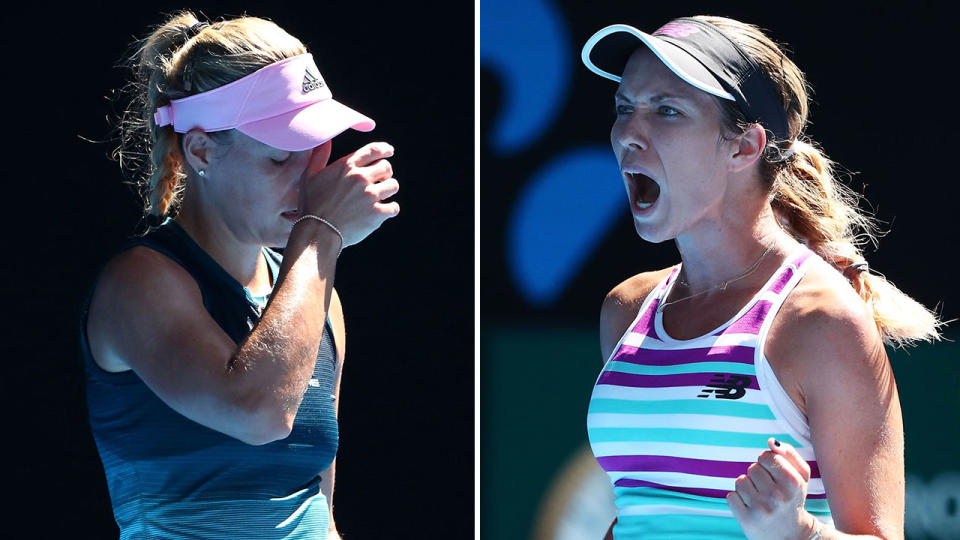 World No.2 Angelique Kerber has been humbled by Danielle Collins in just 56 minutes. Pic: Getty