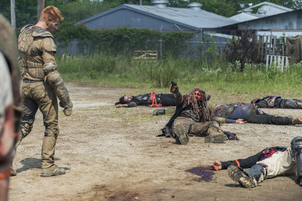 <p>Khary Payton as Ezekiel and Daniel Newman as Daniel in AMC’s <i>The Walking Dead.><br> (Photo: Gene Page/AMC)</i> </p>