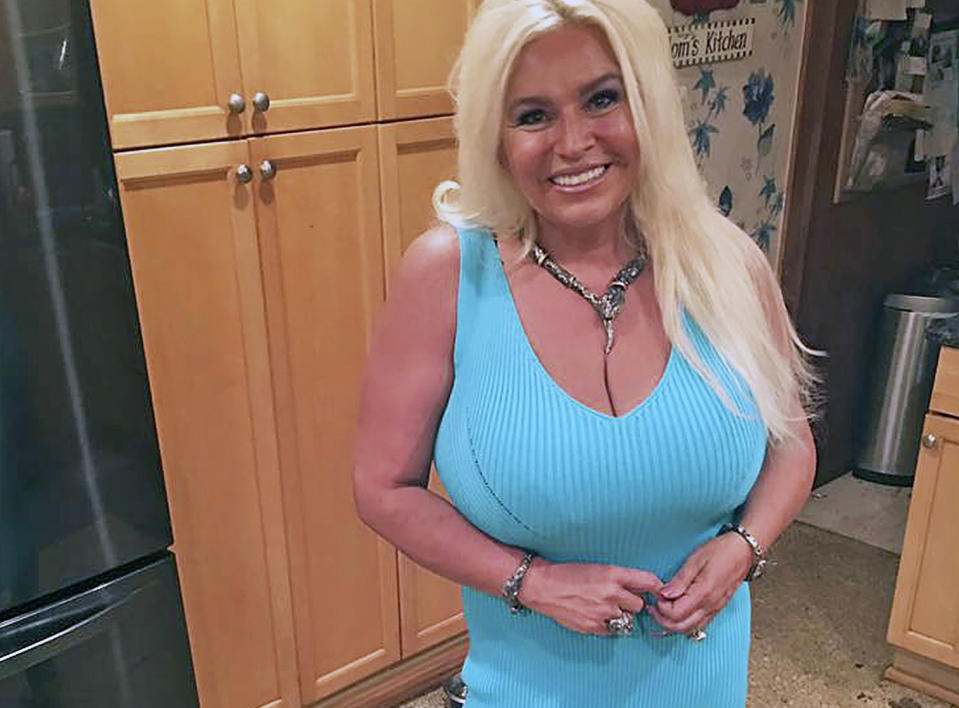 FILE - This 2017 photo provided by Mona Wood-Sword shows Beth Chapman in Honolulu. Chapman, the wife and co-star of "Dog the Bounty Hunter" reality TV star Duane "Dog" Chapman, died on Wednesday, June 26, 2019. Wood-Sword, a family spokeswoman, said in a statement that Chapman died early Wednesday at Queen's Medical Center in Honolulu after an almost 2-year battle with cancer. She was 51. (Mona Wood-Sword via AP, File)