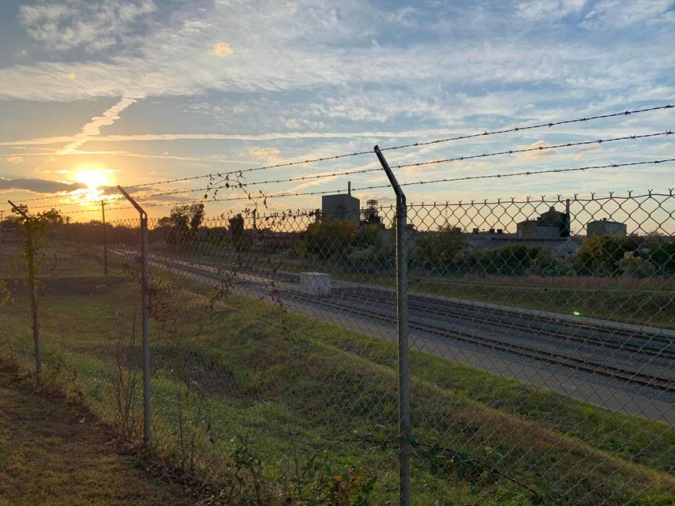 Train tracks sit idle behind Frosty Beard Brewing. South End-area residents are concerned the possibility of NCDOT expanding train maintenance operations in the area could upend development.