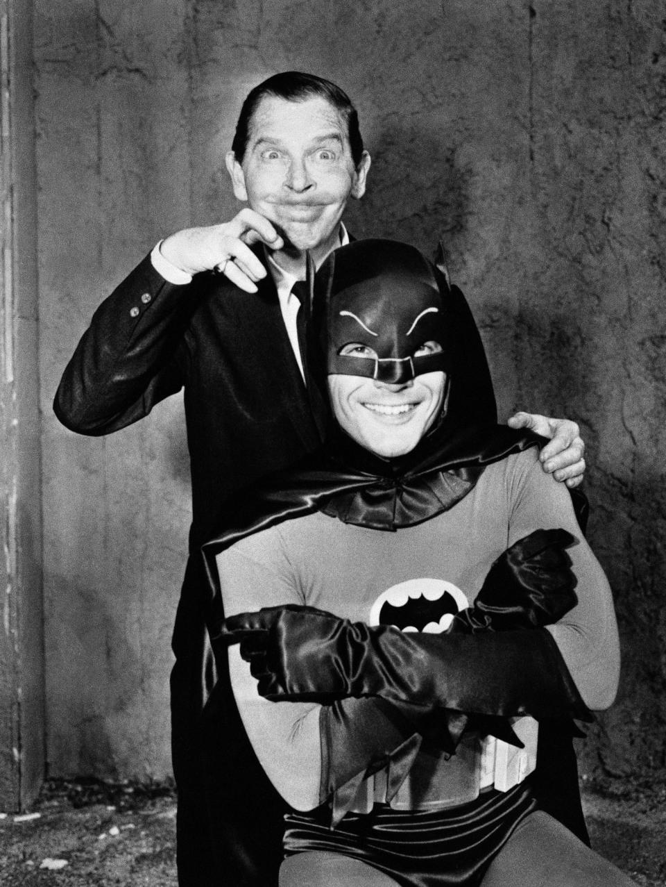 Milton Berle with Adam West as Batman, 1966