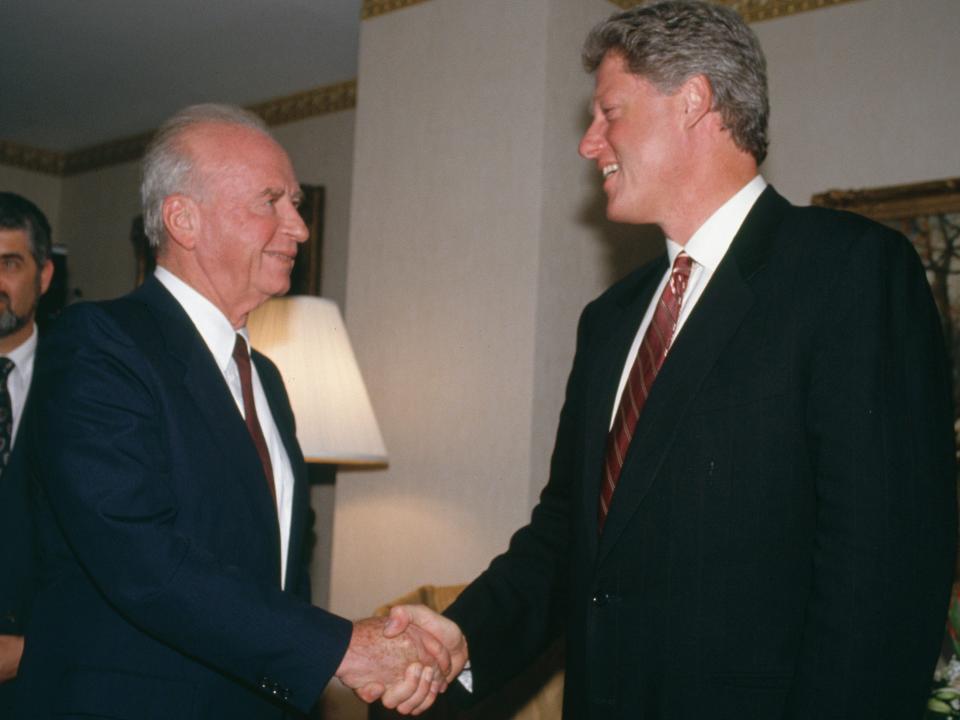 yitzhak rabin bill clinton getty