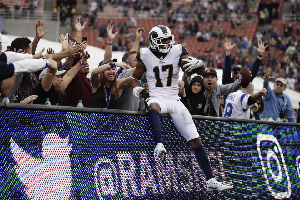 Los Angeles Rams wide receiver Robert Woods is going later than he should in fantasy drafts. (AP Photo/Jae C. Hong)