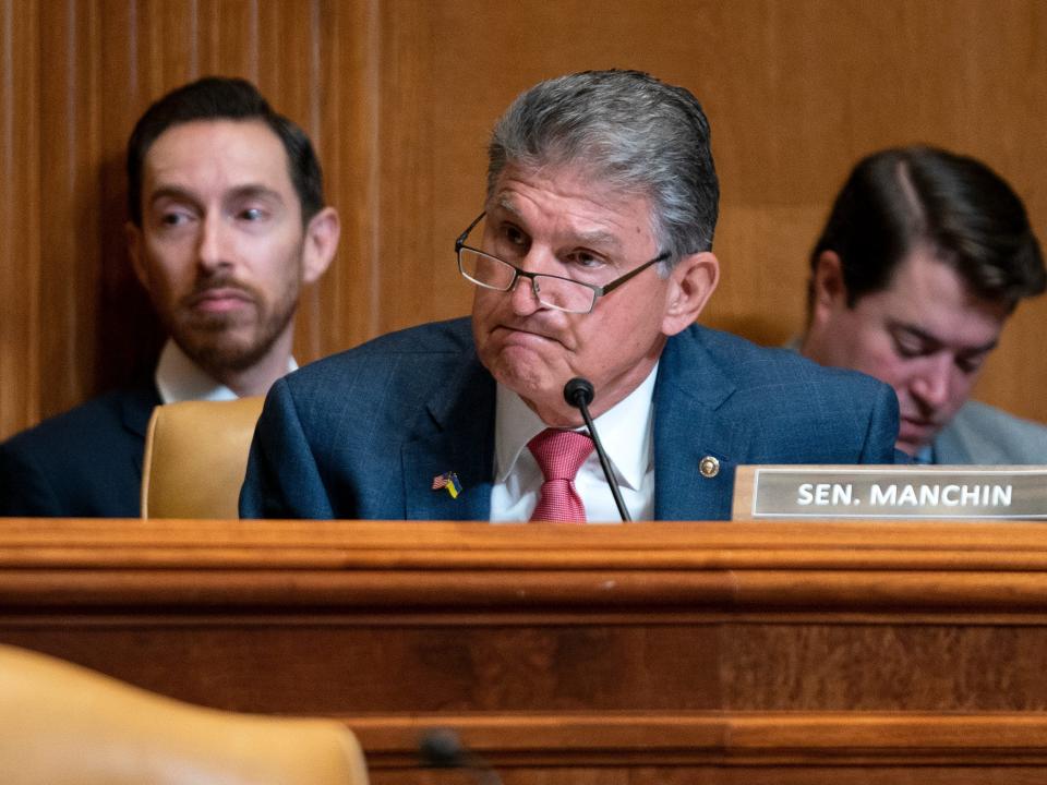 Joe Manchin grimacing