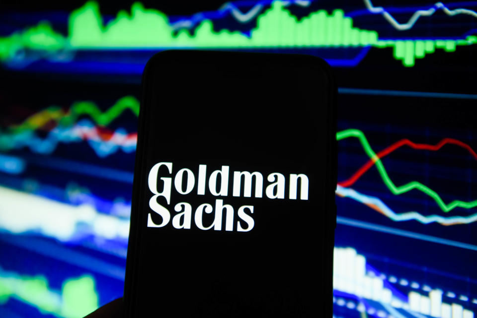 KRAKOW, POLAND - 2019/01/14:  In this photo illustration, the Goldman Sachs logo is seen displayed on an Android mobile phone. (Photo Illustration by Omar Marques/SOPA Images/LightRocket via Getty Images)