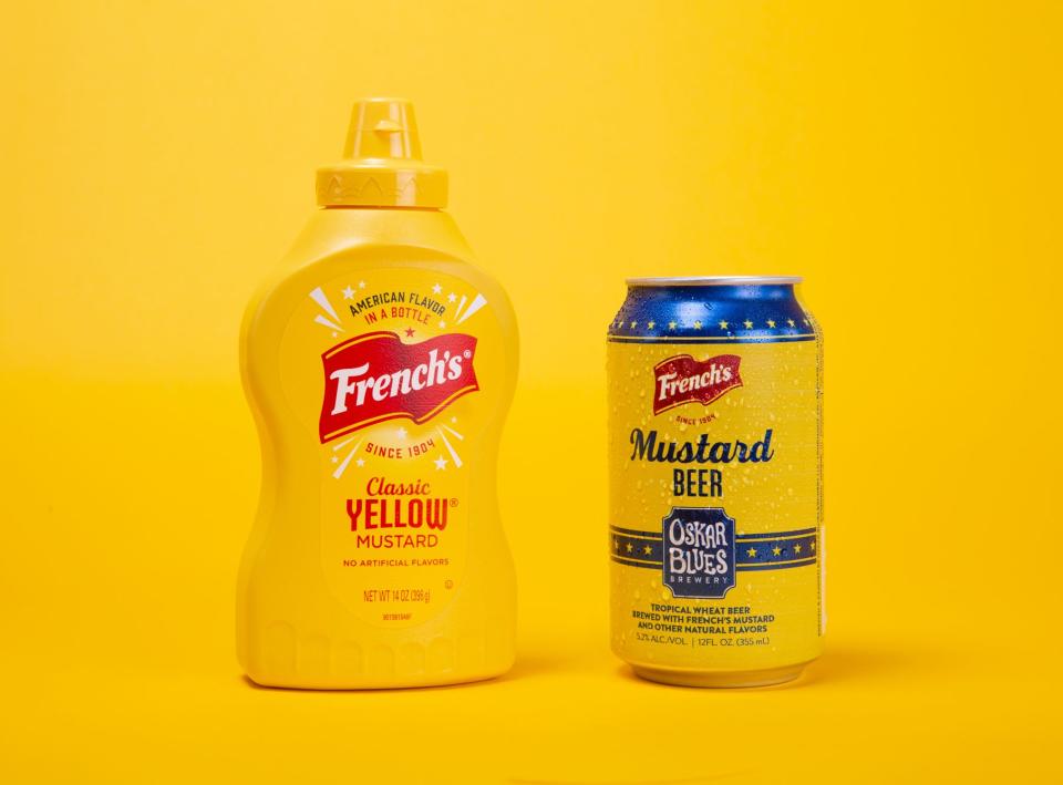 For National Mustard Day (Aug. 1), French's mustard teamed with Oskar Blues Brewery to create a French's Mustard beer.