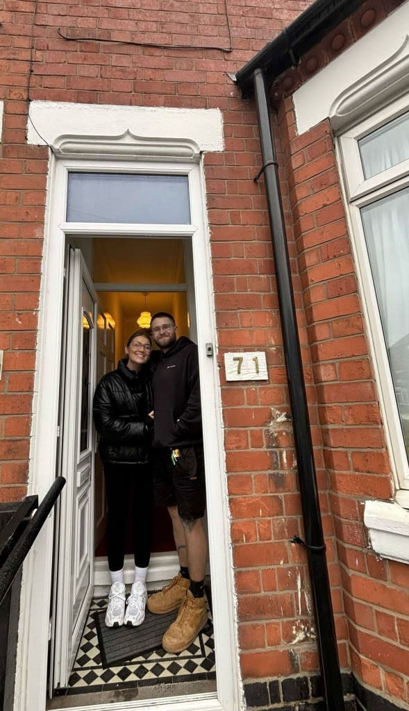 Shaniah Lloyd, 28, and her partner, Ross Bennett, 25, purchased their Edwardian townhouse in Coventry, England, for about $239,000 in November. Shaniah Lloyd / SWNS