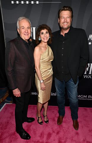 <p>Bryan Steffy/Getty</p> Larry Ruvo, Keep Memory Alive Co-founder and Chairman, Camille Ruvo, Keep Memory Alive Co-Founder and Vice-Chairwoman and Blake Shelton at Keep Memory Alive's 27th Annual Power of Love Gala