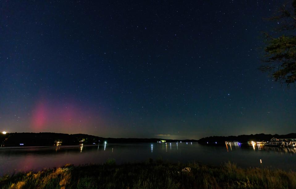 Northern Lights as seen from Waterside Marina on Norris Lake on Saturday, May 11, 2024.