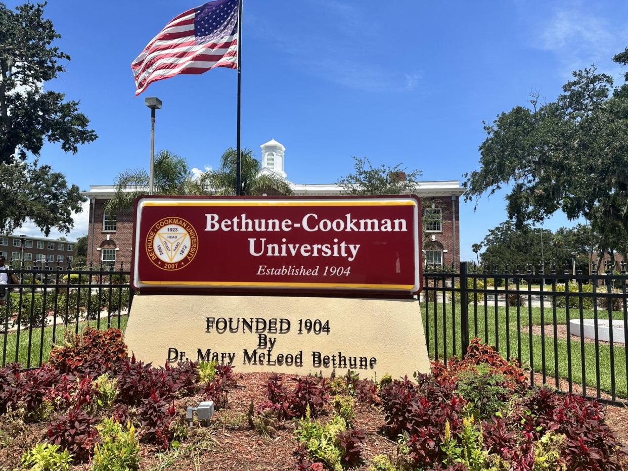 Bethune-Cookman University features this monument sign outside of White Hall on the historic Daytona Beach campus.