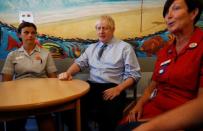 Britain's PM Johnson visits the Royal Cornwall Hospital in Truro