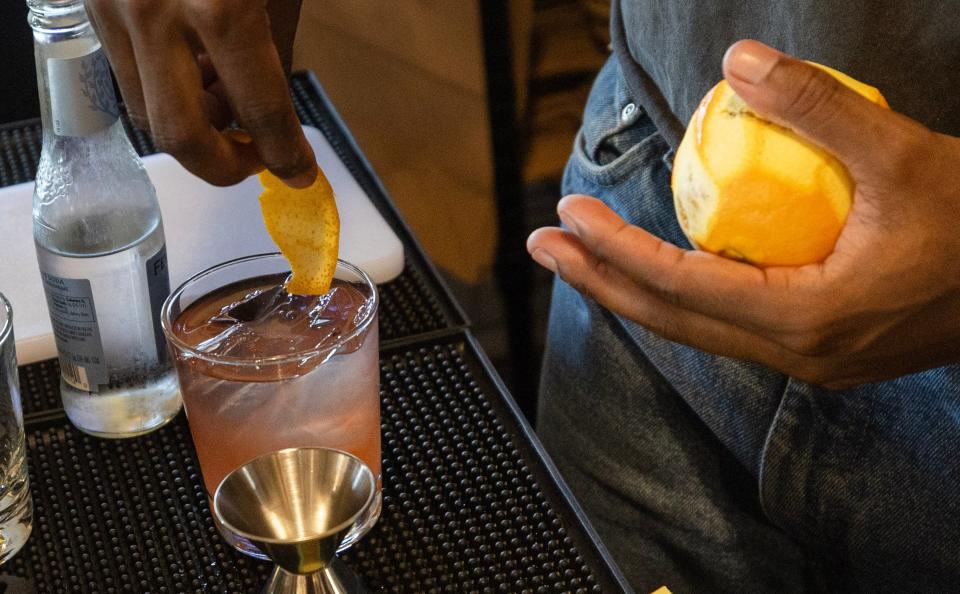 Bartender Seva Galant makes a Refresher Special at CatBird in Asbury Park.