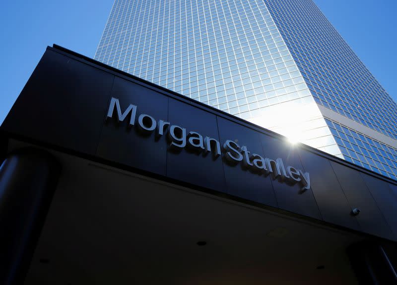 FILE PHOTO: The corporate logo of financial firm Morgan Stanley is pictured on a building in San Diego