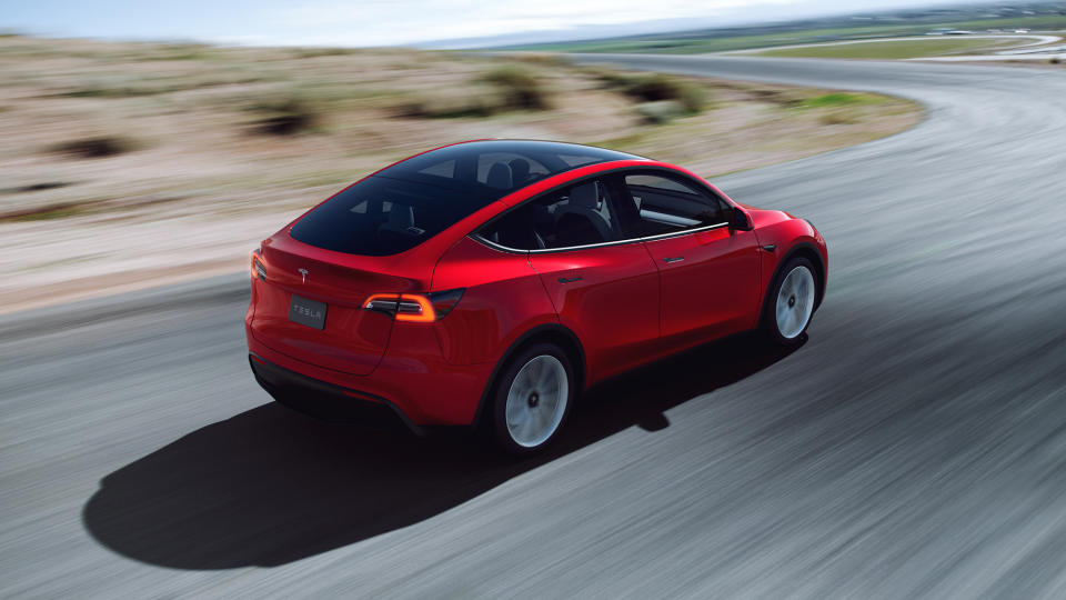 Tesla Model Y driving