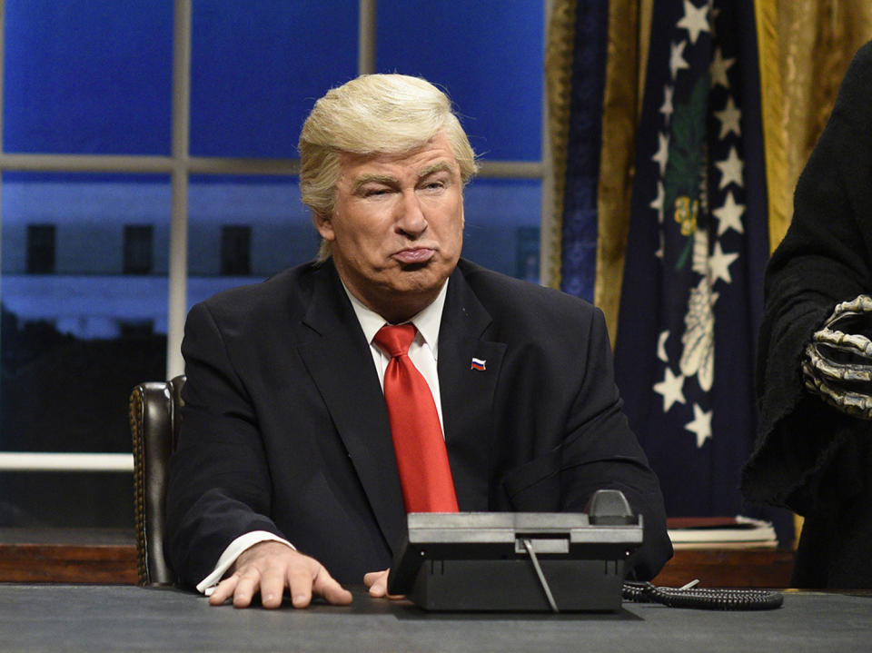 <p>Alec Baldwin as President Donald Trump in the opening sketch of “Saturday Night Live,” in New York on Feb. 4, 2017. (Photo: Will Heath/NBC via AP) </p>