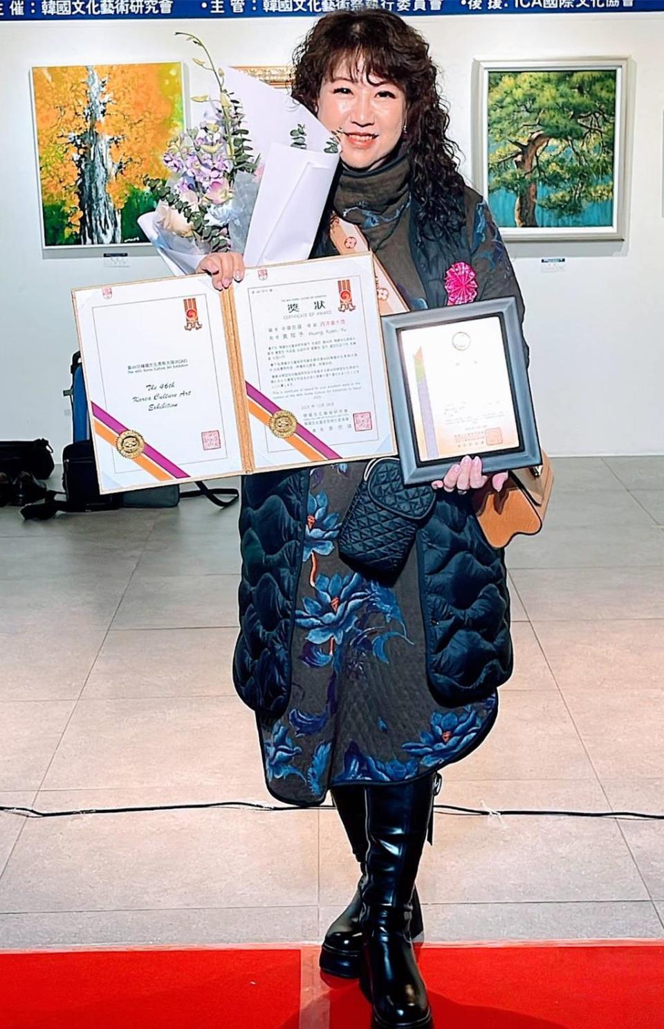 療癒系畫家黃琯予在韓國獲得大獎，1／6起將於台中越南餐廳舉辦畫展！圖／業者提供
