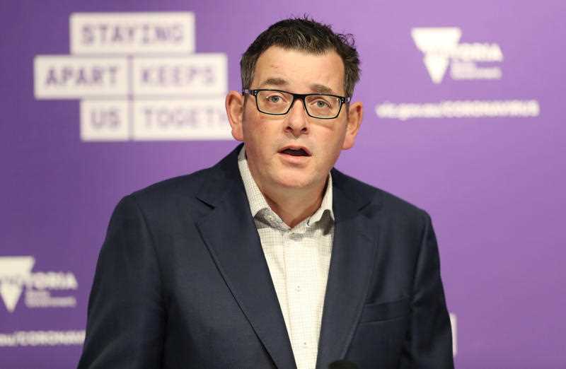 Victorian Premier Daniel Andrews addresses the media during a press conference in Melbourne.