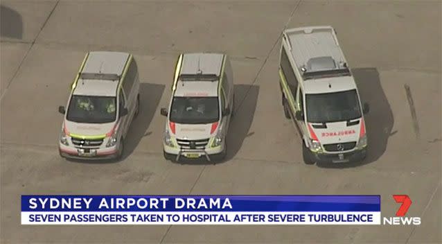 Ambulances on the tarmac. Photo: 7News