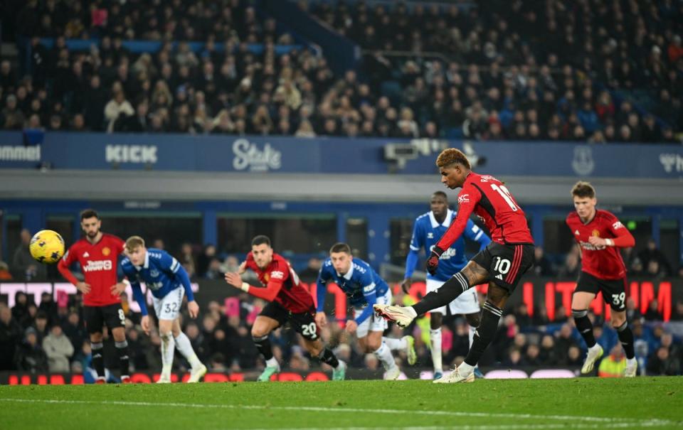 Marcus Rashford scored from the penalty spot in a 3-0 win (Getty Images)