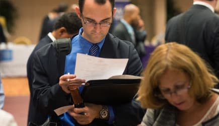 Inside A Job Fair As Jobless Claims in U.S. Fell to Five-Year Low Over Past Month