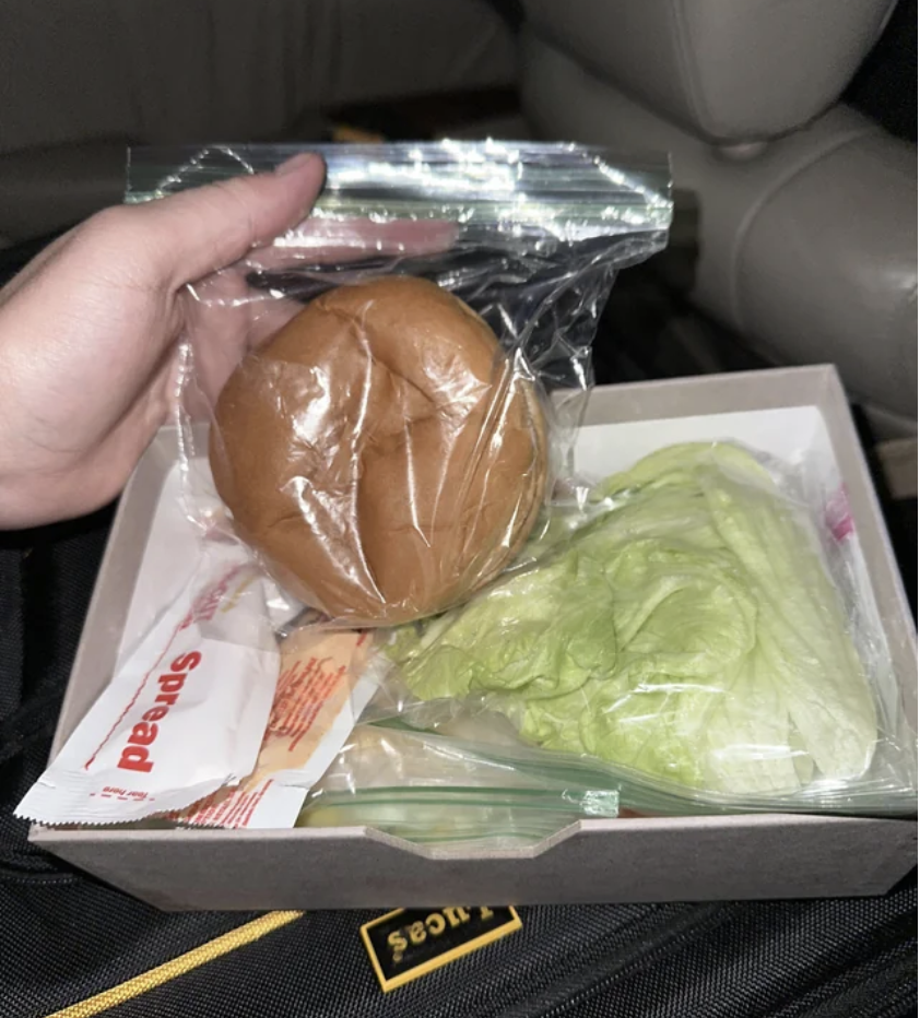 A packaged In-N-Out burger