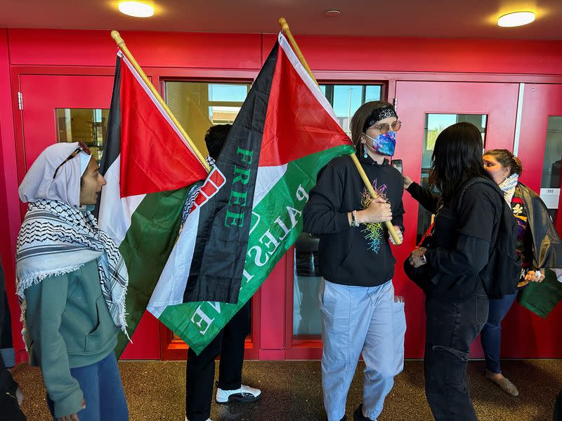 Protest in support of Palestinians, at Auraria Campus in Denver