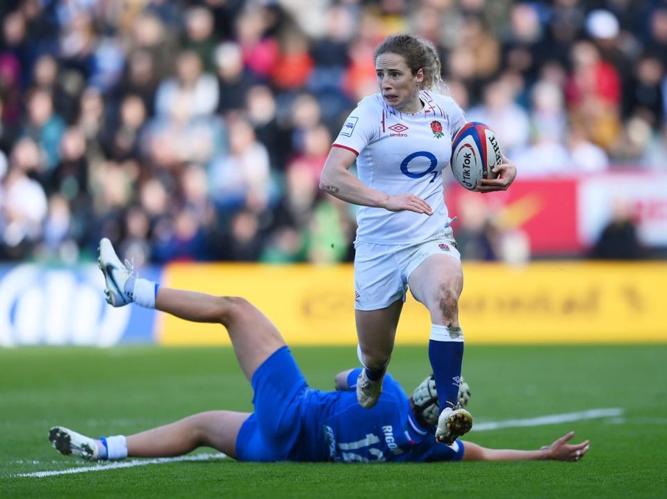 Abby Dow scored four tries as a much-changed England cruised to victory against Italy  (Getty Images)