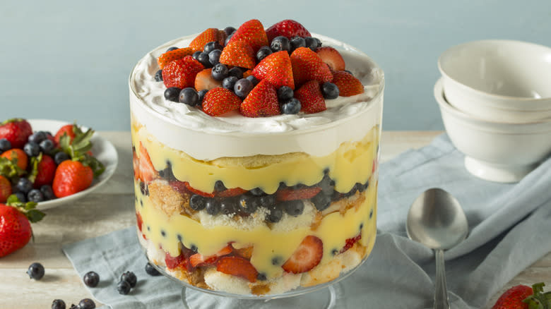 Trifle with custard