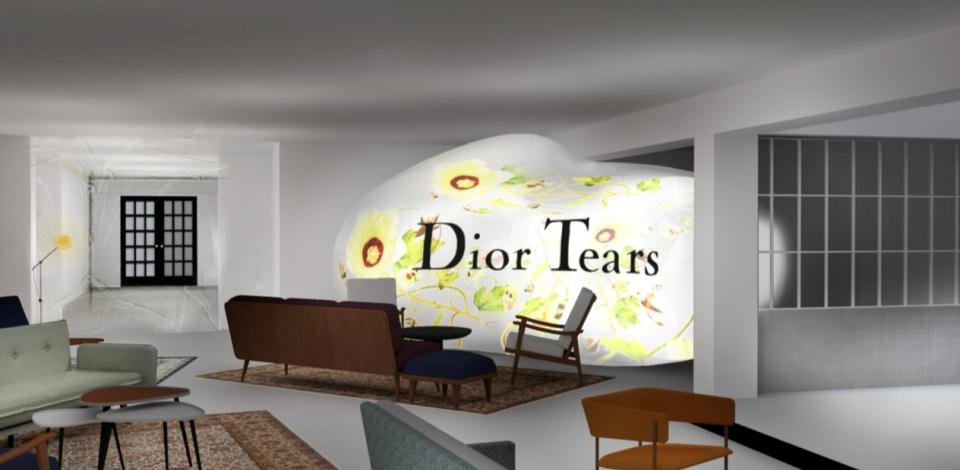 A rendering of the Dior Tears pop-up space in London