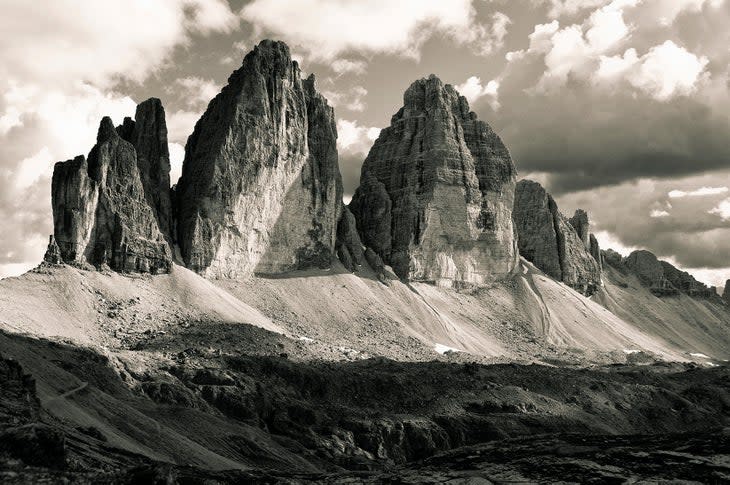 The North Face of the Tre Cime di Lavaredo, Italian Dolomites.