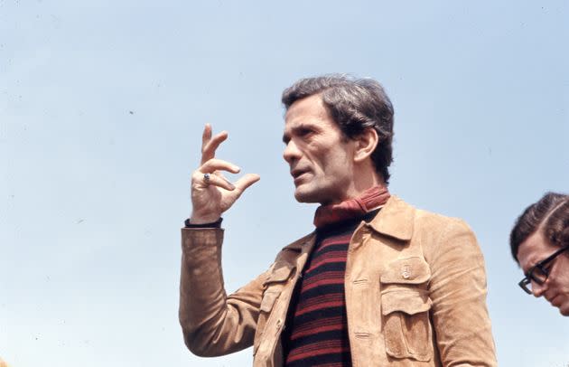 Rome, Italy. Italian writer and movie director Pier Paolo Pasolini is seen during the shooting of 