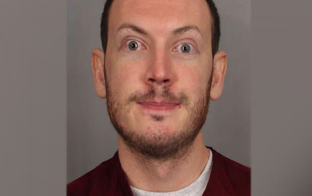 This file photo released on Sept. 20, 2012 by the Arapahoe County Sheriff's Office shows James Holmes shortly after his arrest. Source:AP.