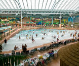 The resort’s African motifs extend to the water park, where rides include the Crocodile Cove (a 3,000-square-foot activity pool), Cheetah Mat Racers (a four-lane competitive slalom racing slide), Rippling Rhino (a 400-foot-long enclosed family-raft slide), Tanzanian Twister (combination flume and funnel), and the lazy Zambezi River. At 173,000 square feet, Kalahari is America’s largest indoor water park-no wonder it can hold so much of “Africa.” kalaharimedia.com