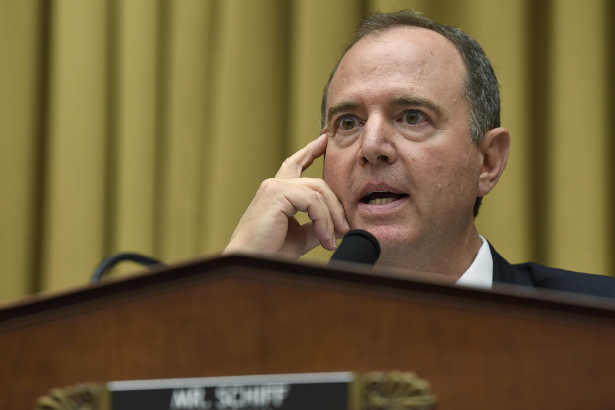 House Intelligence Committee Chairman Adam Schiff (D-Calif.) at a hearing July 24. Schiff is seeking a complaint submitted by an intelligence community whistleblower. (Photo: Susan Walsh/ASSOCIATED PRESS)