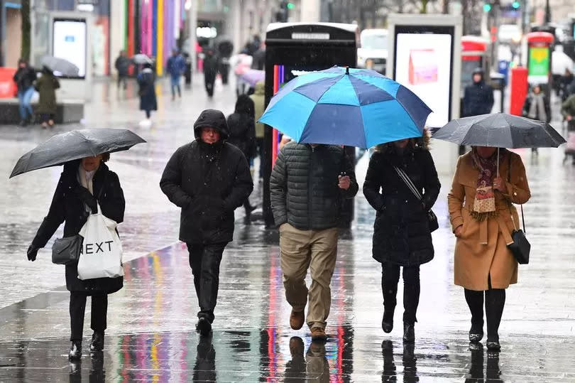 Rain is forecast in Liverpool